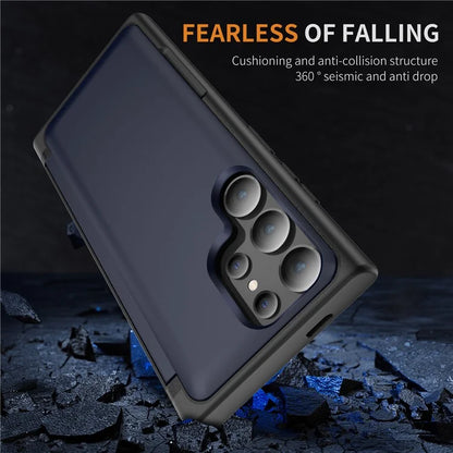 For Samsung Galaxy S21 Ultra 5G Kickstand Back Cover TPU+PC Dual Layer Phone Case