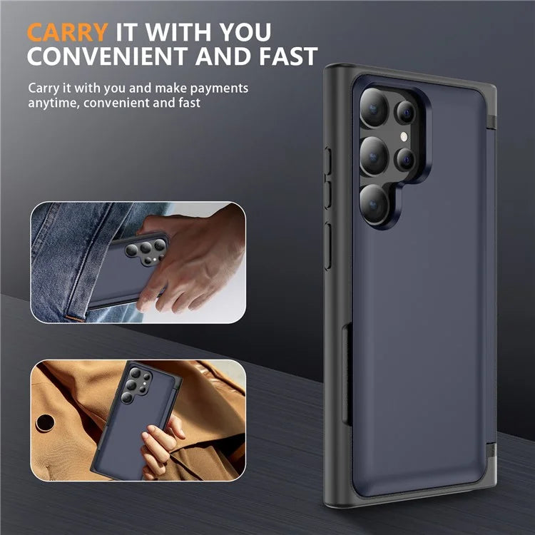 For Samsung Galaxy S21 Ultra 5G Kickstand Back Cover TPU+PC Dual Layer Phone Case