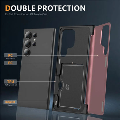 For Samsung Galaxy S21 Ultra 5G Kickstand Back Cover TPU+PC Dual Layer Phone Case