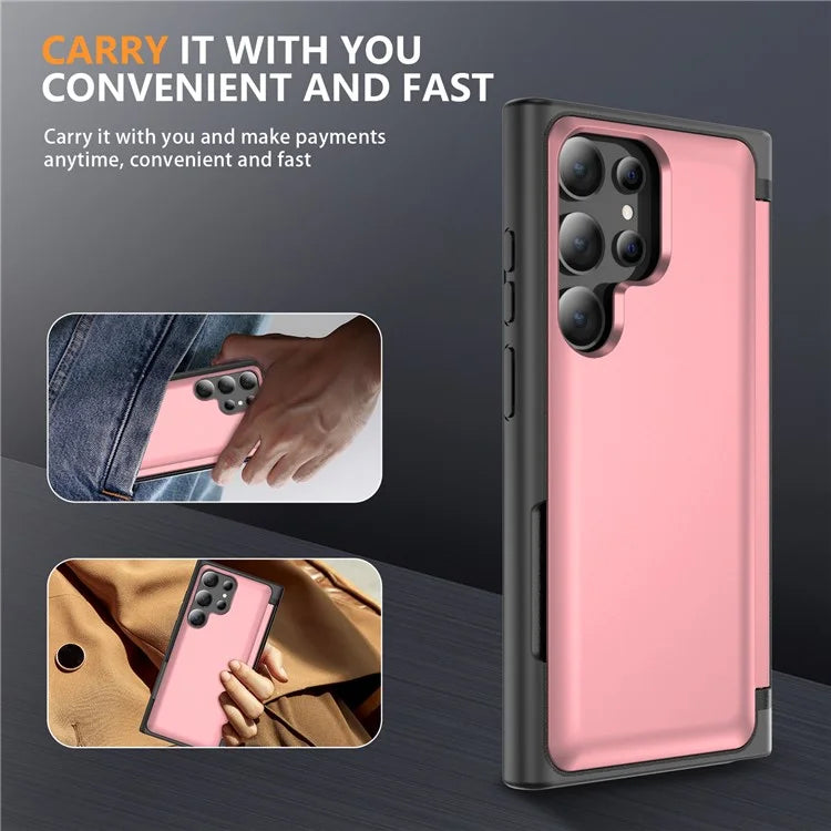For Samsung Galaxy S21 Ultra 5G Kickstand Back Cover TPU+PC Dual Layer Phone Case