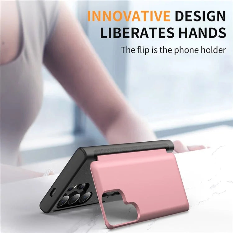 For Samsung Galaxy S21 Ultra 5G Kickstand Back Cover TPU+PC Dual Layer Phone Case