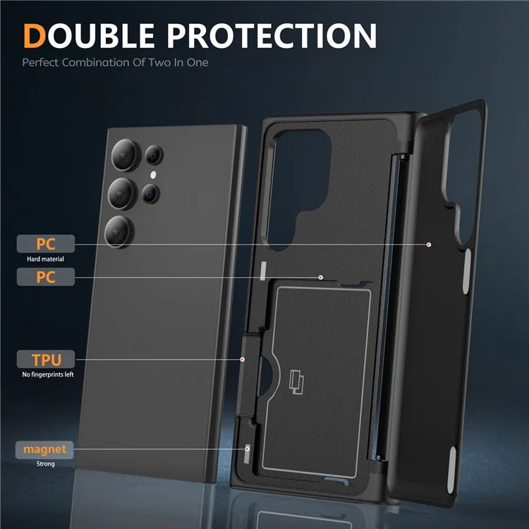 For Samsung Galaxy S21 Ultra 5G Kickstand Back Cover TPU+PC Dual Layer Phone Case