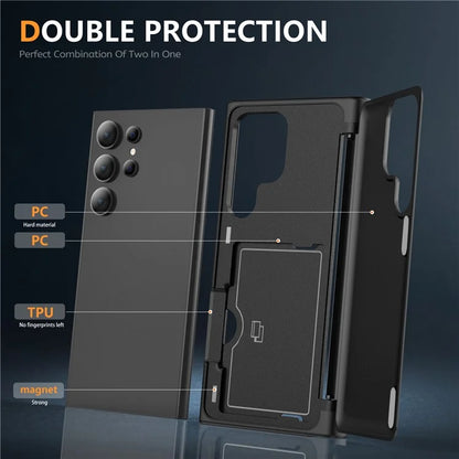 For Samsung Galaxy S21 Ultra 5G Kickstand Back Cover TPU+PC Dual Layer Phone Case