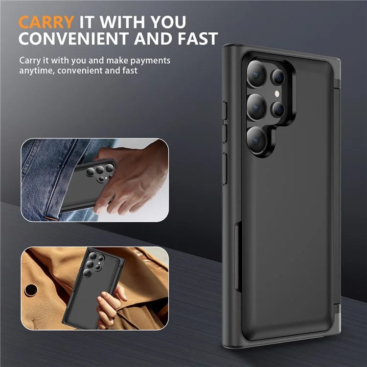 For Samsung Galaxy S21 Ultra 5G Kickstand Back Cover TPU+PC Dual Layer Phone Case