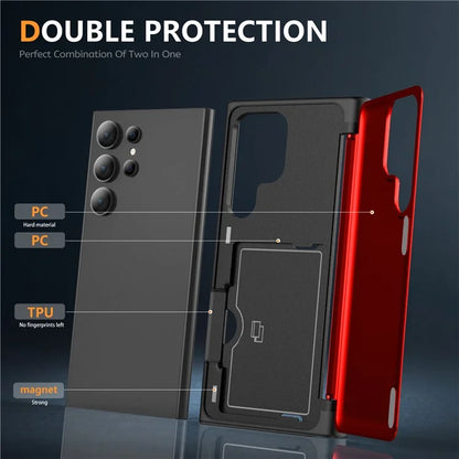 For Samsung Galaxy S21 Ultra 5G Kickstand Back Cover TPU+PC Dual Layer Phone Case