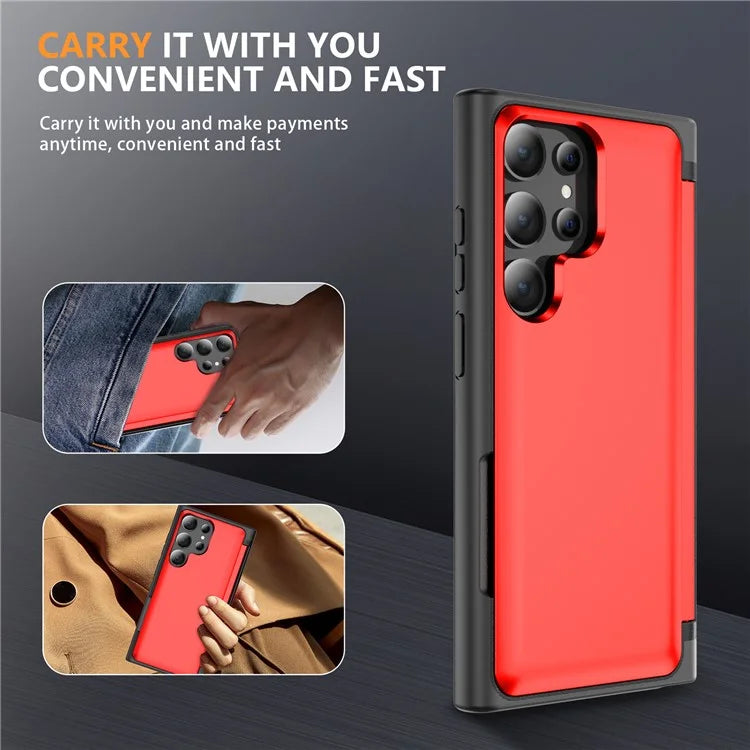For Samsung Galaxy S21 Ultra 5G Kickstand Back Cover TPU+PC Dual Layer Phone Case