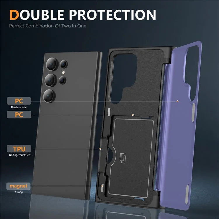 For Samsung Galaxy S21 Ultra 5G Kickstand Back Cover TPU+PC Dual Layer Phone Case