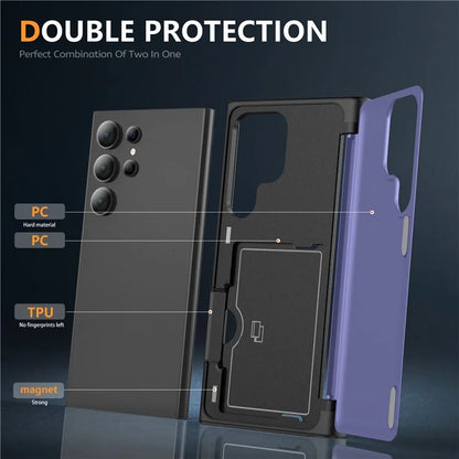 For Samsung Galaxy S21 Ultra 5G Kickstand Back Cover TPU+PC Dual Layer Phone Case