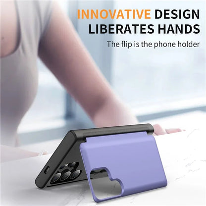 For Samsung Galaxy S21 Ultra 5G Kickstand Back Cover TPU+PC Dual Layer Phone Case