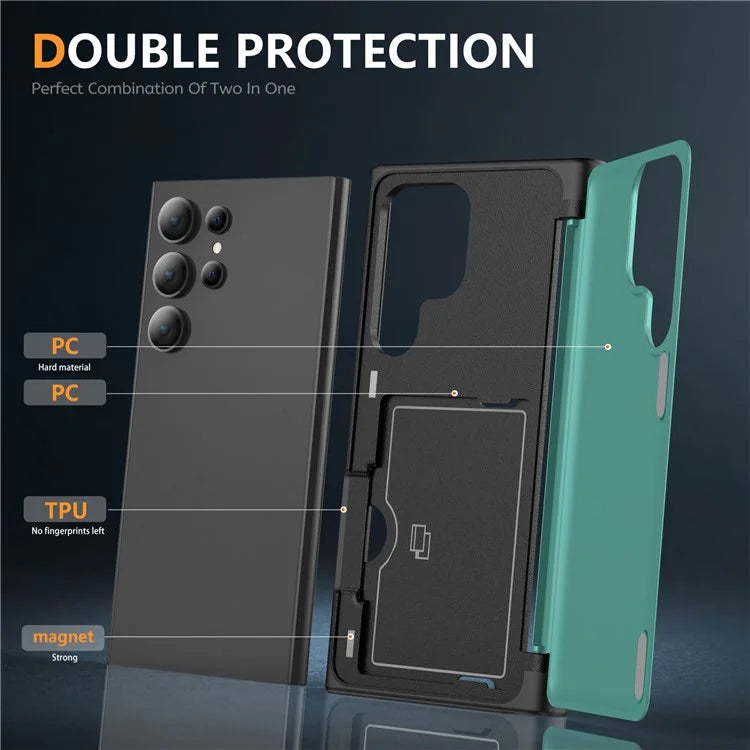 For Samsung Galaxy S21 Ultra 5G Kickstand Back Cover TPU+PC Dual Layer Phone Case