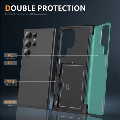 For Samsung Galaxy S21 Ultra 5G Kickstand Back Cover TPU+PC Dual Layer Phone Case