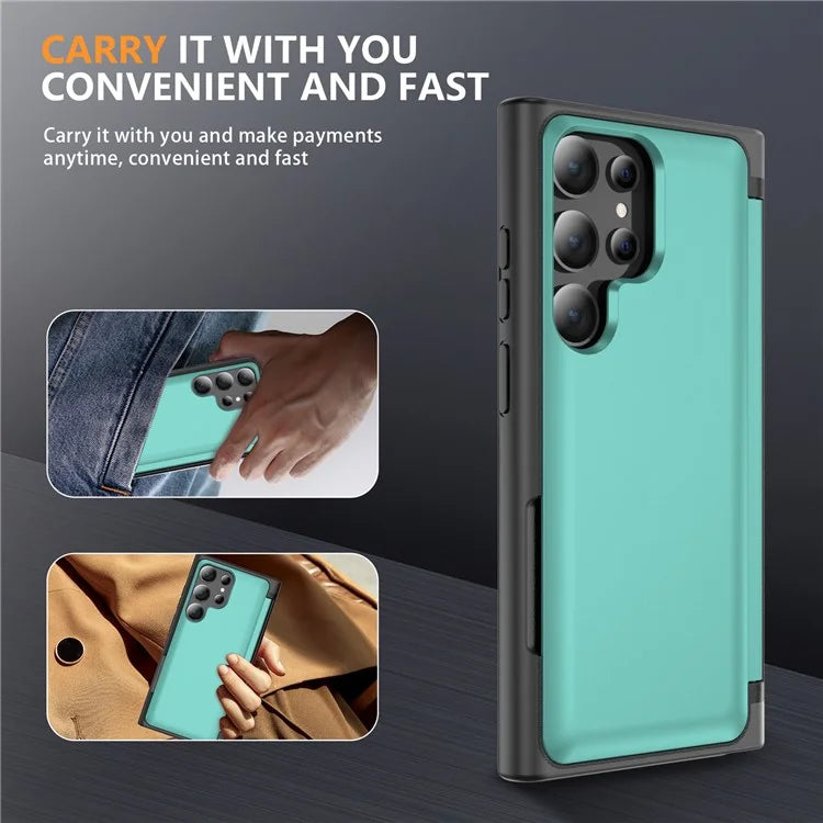 For Samsung Galaxy S21 Ultra 5G Kickstand Back Cover TPU+PC Dual Layer Phone Case