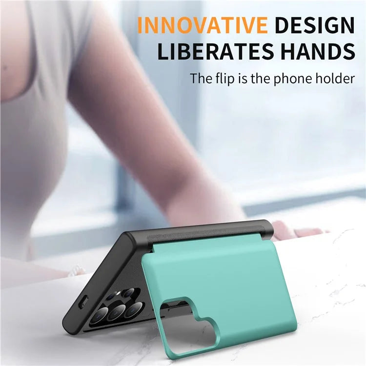 For Samsung Galaxy S21 Ultra 5G Kickstand Back Cover TPU+PC Dual Layer Phone Case