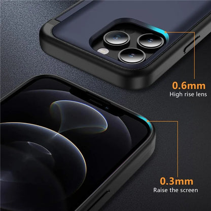 For iPhone 12 Pro Max Flip Kickstand TPU+PC Case Card Holder Phone Cover