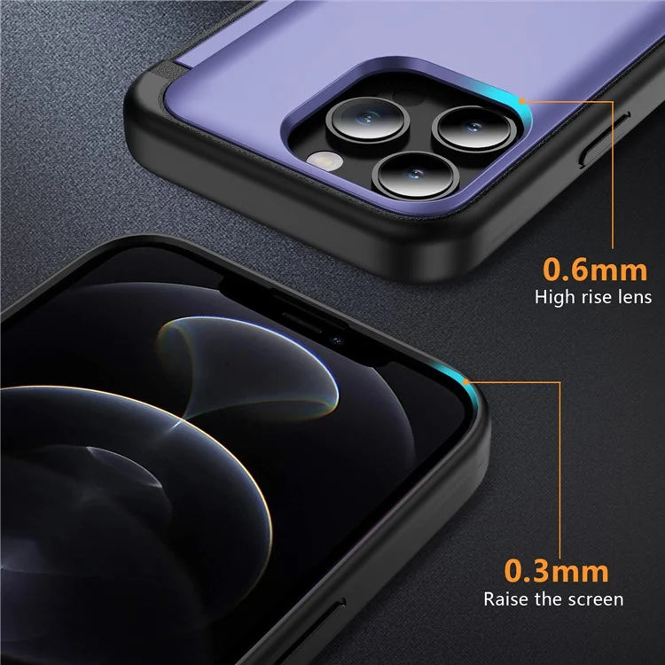 For iPhone 12 Pro Max Flip Kickstand TPU+PC Case Card Holder Phone Cover