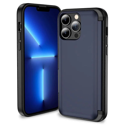For iPhone 13 Pro Case TPU+PC Phone Cover with Kickstand / Card Holder Slot