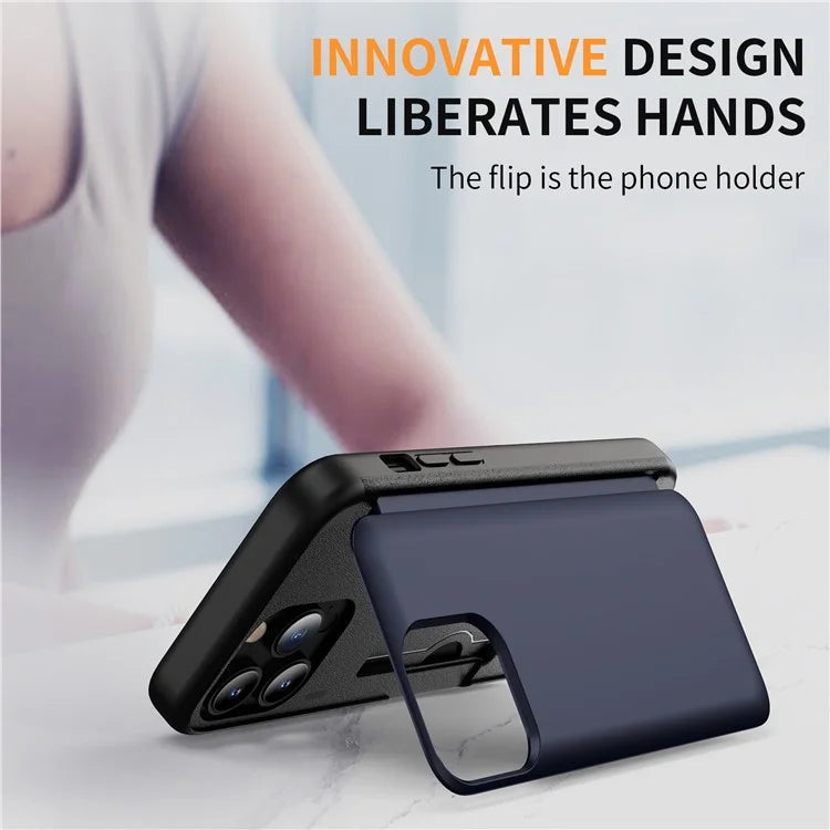 For iPhone 13 Pro Case TPU+PC Phone Cover with Kickstand / Card Holder Slot