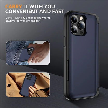 For iPhone 13 Pro Case TPU+PC Phone Cover with Kickstand / Card Holder Slot