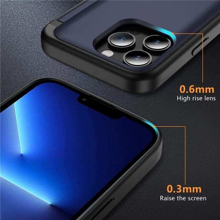 For iPhone 13 Pro Case TPU+PC Phone Cover with Kickstand / Card Holder Slot