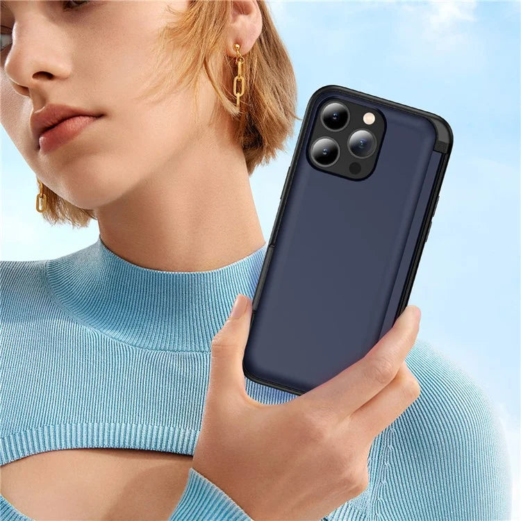 For iPhone 13 Pro Case TPU+PC Phone Cover with Kickstand / Card Holder Slot