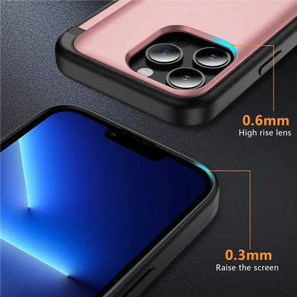 For iPhone 13 Pro Case TPU+PC Phone Cover with Kickstand / Card Holder Slot