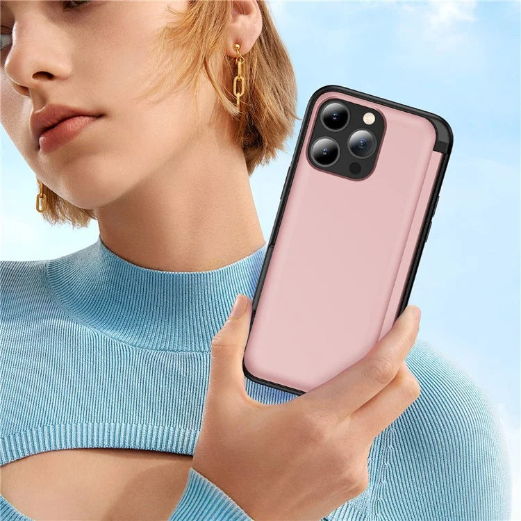 For iPhone 13 Pro Case TPU+PC Phone Cover with Kickstand / Card Holder Slot