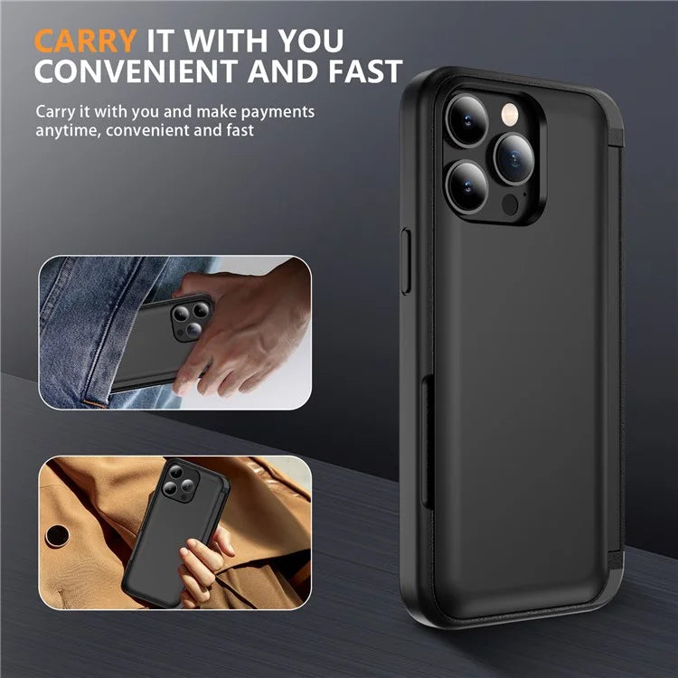 For iPhone 13 Pro Case TPU+PC Phone Cover with Kickstand / Card Holder Slot