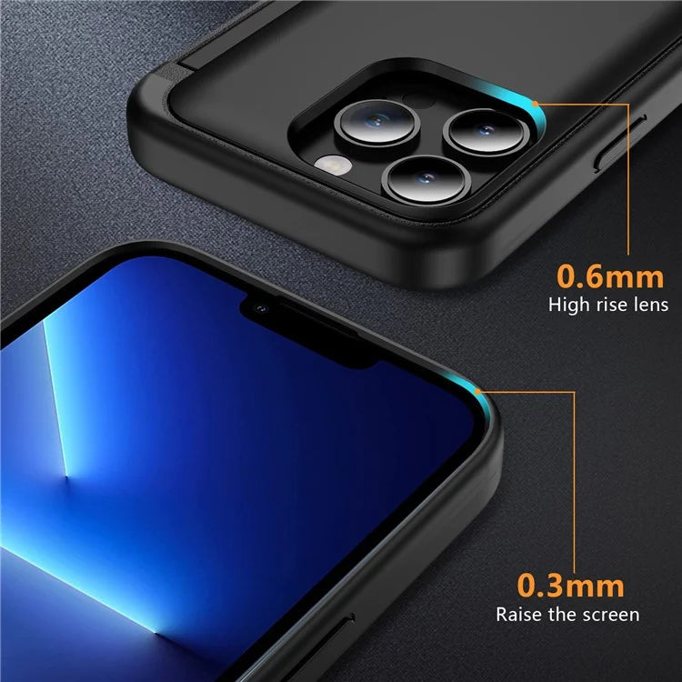 For iPhone 13 Pro Case TPU+PC Phone Cover with Kickstand / Card Holder Slot