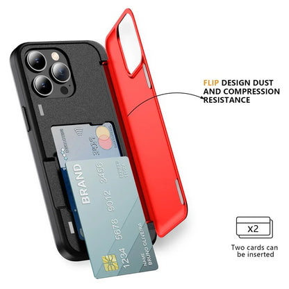 For iPhone 13 Pro Case TPU+PC Phone Cover with Kickstand / Card Holder Slot
