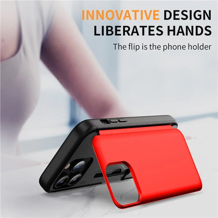 For iPhone 13 Pro Case TPU+PC Phone Cover with Kickstand / Card Holder Slot