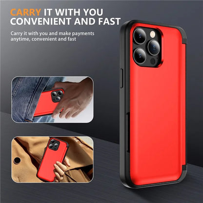 For iPhone 13 Pro Case TPU+PC Phone Cover with Kickstand / Card Holder Slot