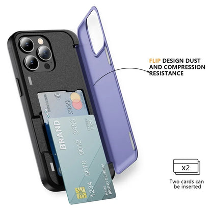 For iPhone 13 Pro Case TPU+PC Phone Cover with Kickstand / Card Holder Slot