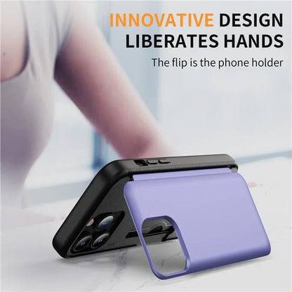 For iPhone 13 Pro Case TPU+PC Phone Cover with Kickstand / Card Holder Slot