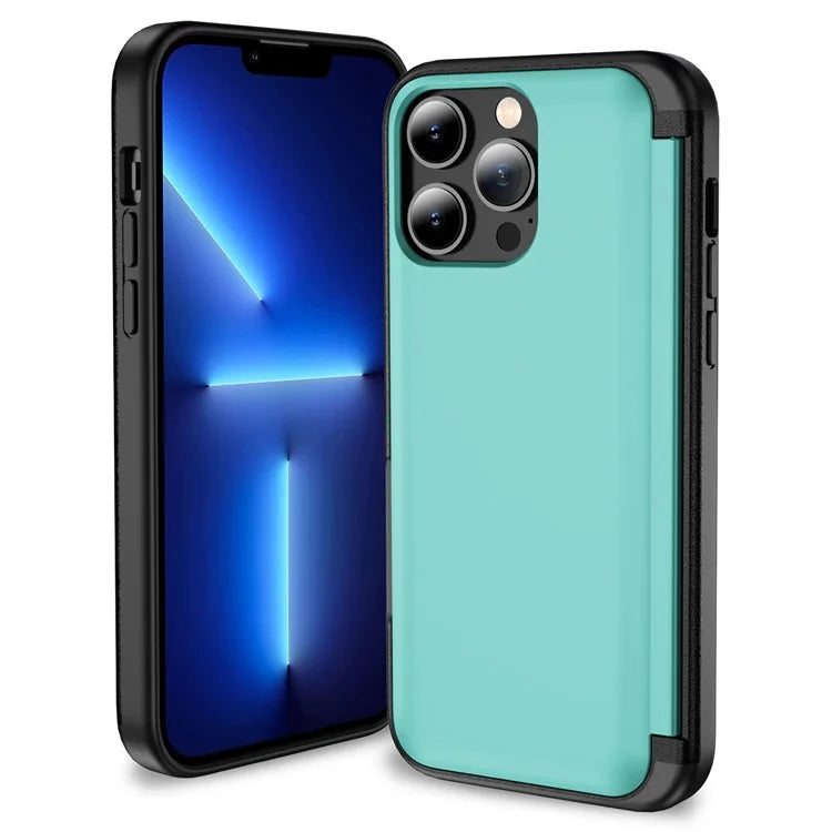 For iPhone 13 Pro Case TPU+PC Phone Cover with Kickstand / Card Holder Slot
