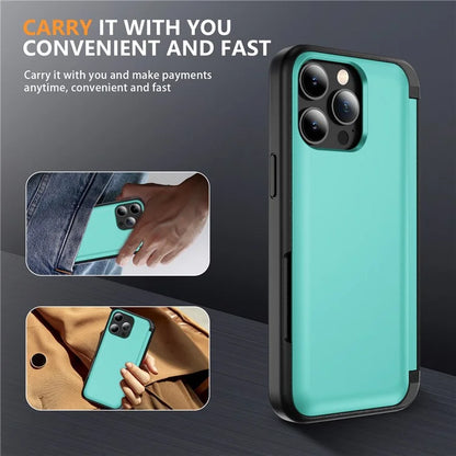 For iPhone 13 Pro Case TPU+PC Phone Cover with Kickstand / Card Holder Slot
