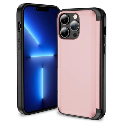 For iPhone 13 Pro Max Case Card Holder Kickstand TPU+PC 2-in-1 Phone Cover