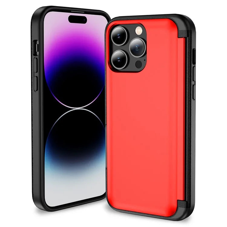 For iPhone 14 Pro Case Card Slot Flip Kickstand Back Phone Cover