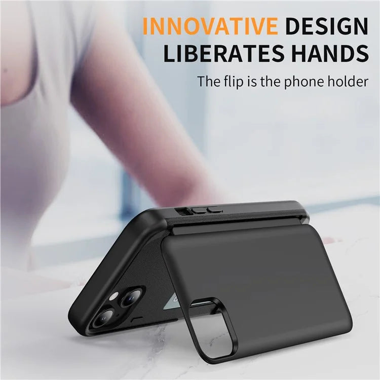 For iPhone 14 Plus TPU+PC Case Card Holder Flip Kickstand Phone Cover
