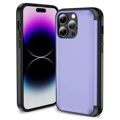 For iPhone 14 Pro Max Card Holder Case Flip Kickstand TPU+PC Protective Phone Cover