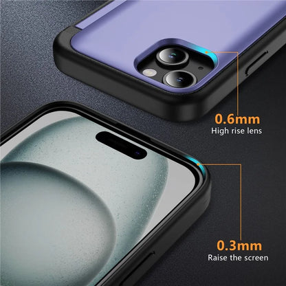 For iPhone 15 TPU+PC Case with Card Slot Flip Kickstand Drop Proof Phone Cover