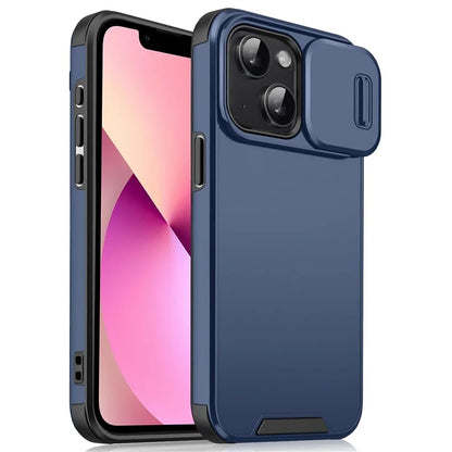 For iPhone 13 mini 5.4 inch Cell Phone Case PC+TPU Shell with Slide Camera Cover