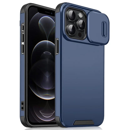 For iPhone 12 Pro Max Case PC+TPU Scratch Resistant Phone Cover with Slide Camera Guard