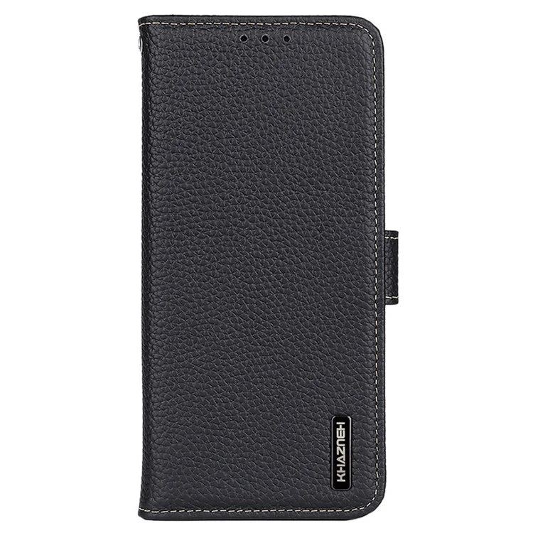 KHAZNEH Stand Case for Xiaomi Redmi A3 / Poco C61 4G Support Stand Genuine Cow Leather Phone Cover