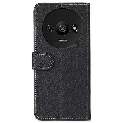 KHAZNEH Stand Case for Xiaomi Redmi A3 / Poco C61 4G Support Stand Genuine Cow Leather Phone Cover