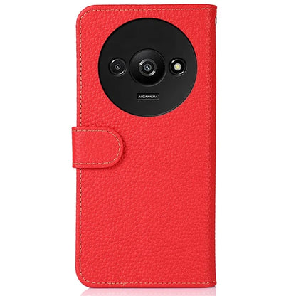KHAZNEH Stand Case for Xiaomi Redmi A3 / Poco C61 4G Support Stand Genuine Cow Leather Phone Cover