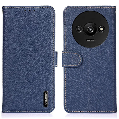 KHAZNEH Stand Case for Xiaomi Redmi A3 / Poco C61 4G Support Stand Genuine Cow Leather Phone Cover