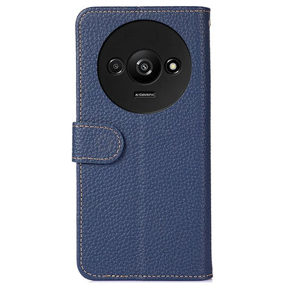 KHAZNEH Stand Case for Xiaomi Redmi A3 / Poco C61 4G Support Stand Genuine Cow Leather Phone Cover