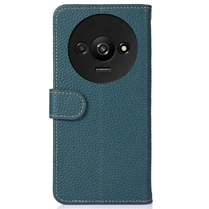 KHAZNEH Stand Case for Xiaomi Redmi A3 / Poco C61 4G Support Stand Genuine Cow Leather Phone Cover