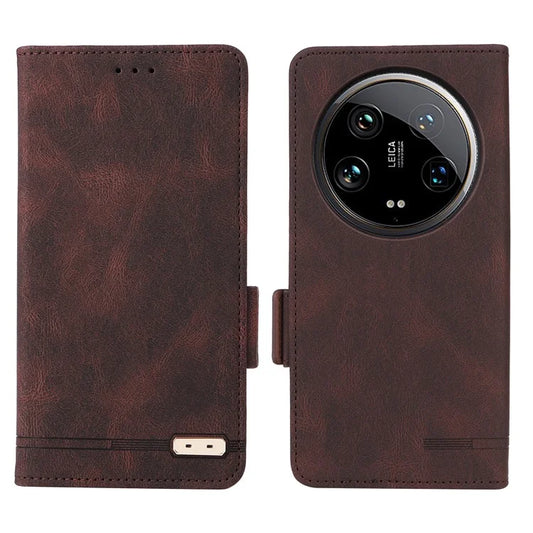 For Xiaomi 14 Ultra Wallet Case Hardware Decor PU Leather Stand Phone Cover