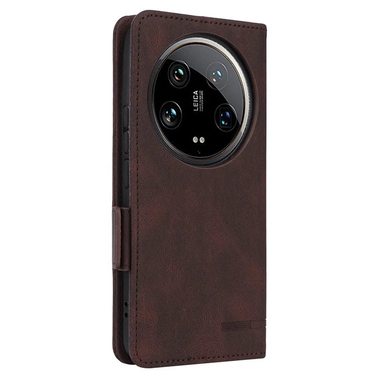 For Xiaomi 14 Ultra Wallet Case Hardware Decor PU Leather Stand Phone Cover